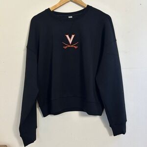 Spanx AirEssentials Sweatshirt Womens L Black UVA Cavaliers Pullover NWT